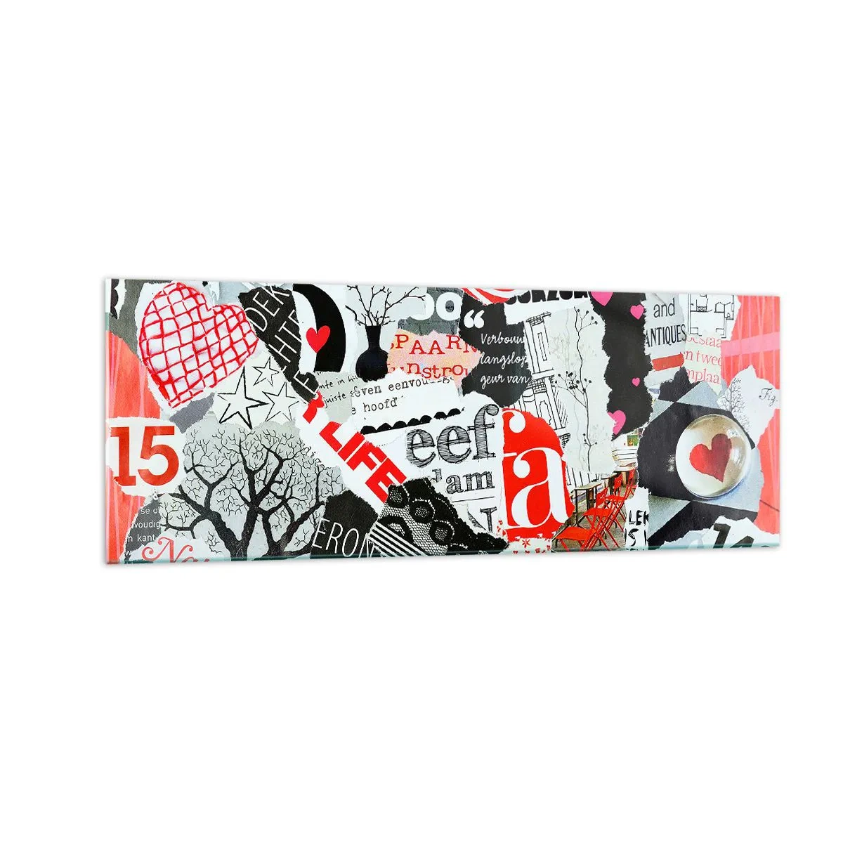 Obraz na skle - Hipsterská koláž - 140x50 cm