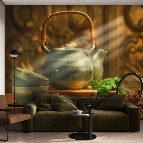 Fototapeta Samolepicí Deluxe Sticker - Traktát o pití čaje - Gastronomie, Čaj, Sušené bylinky - 250x175 cm