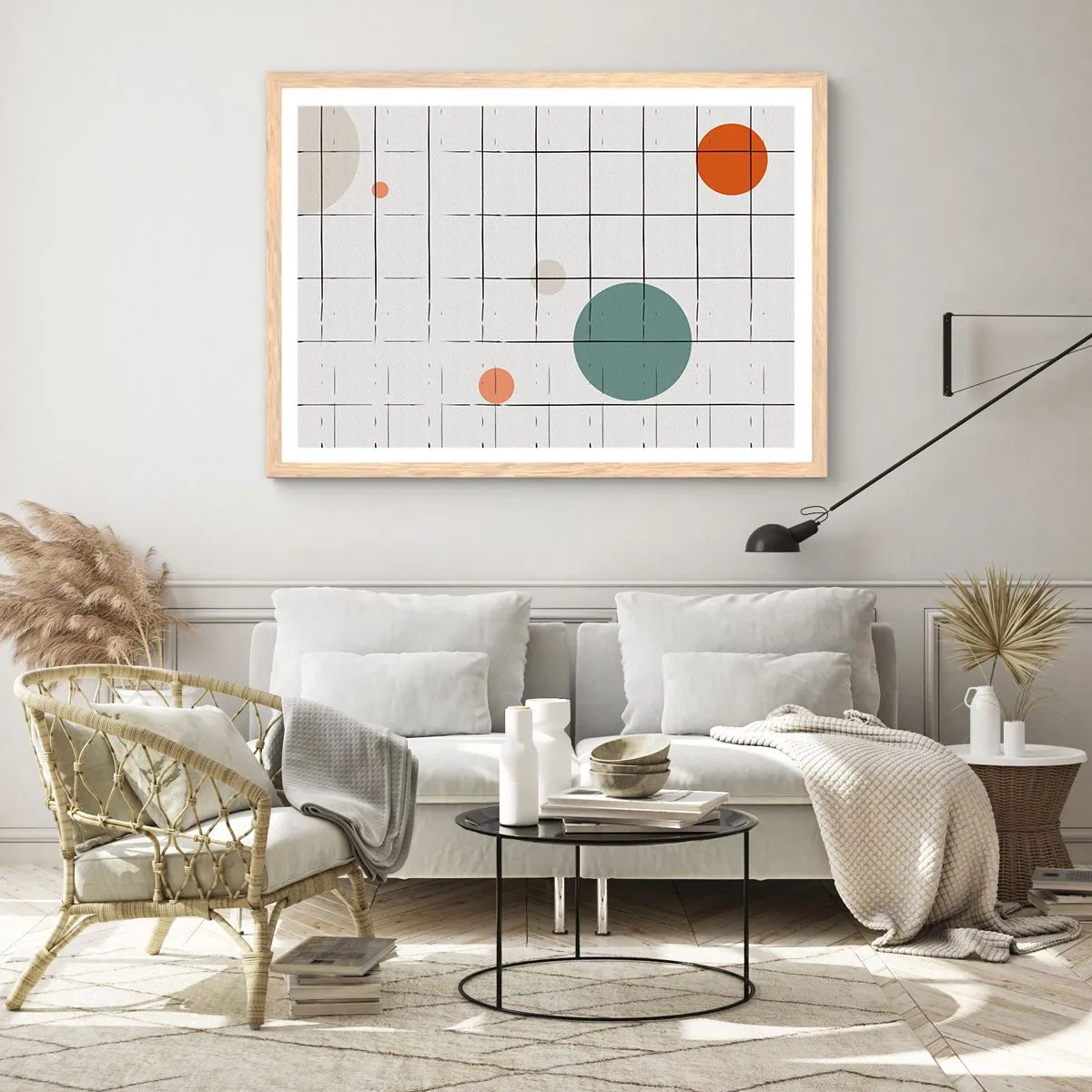 Plakát v rámu světlý dub - V pasti. My nebo ony? - 100x70 cm
