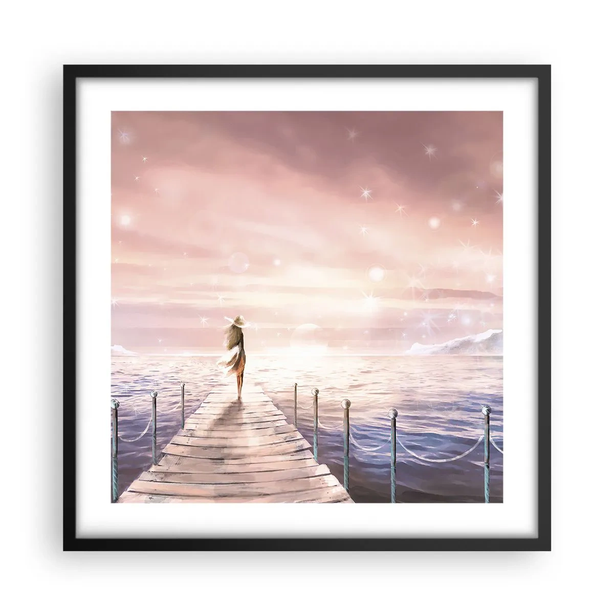 Plakát v černém rámu - Ve světle snu - 50x50 cm