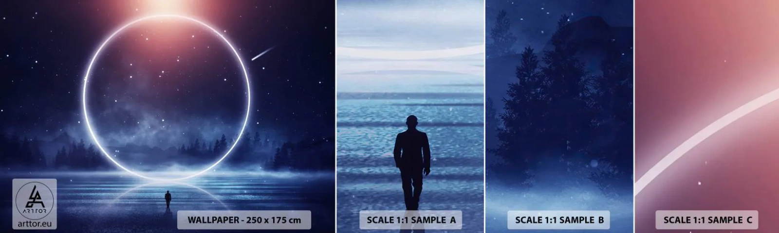 Vzor Fototapety Samolepicí Deluxe Sticker - Už jsou tady… - Fantazie, Kosmos, Krajina - 100x30 cm