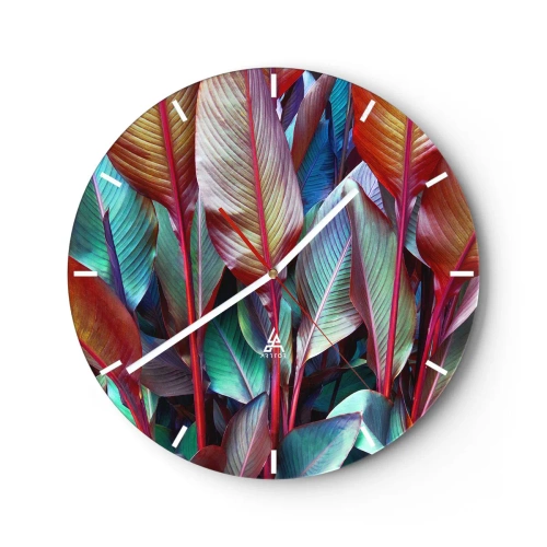 Nástěnné hodiny - Barevná houština - 40x40 cm