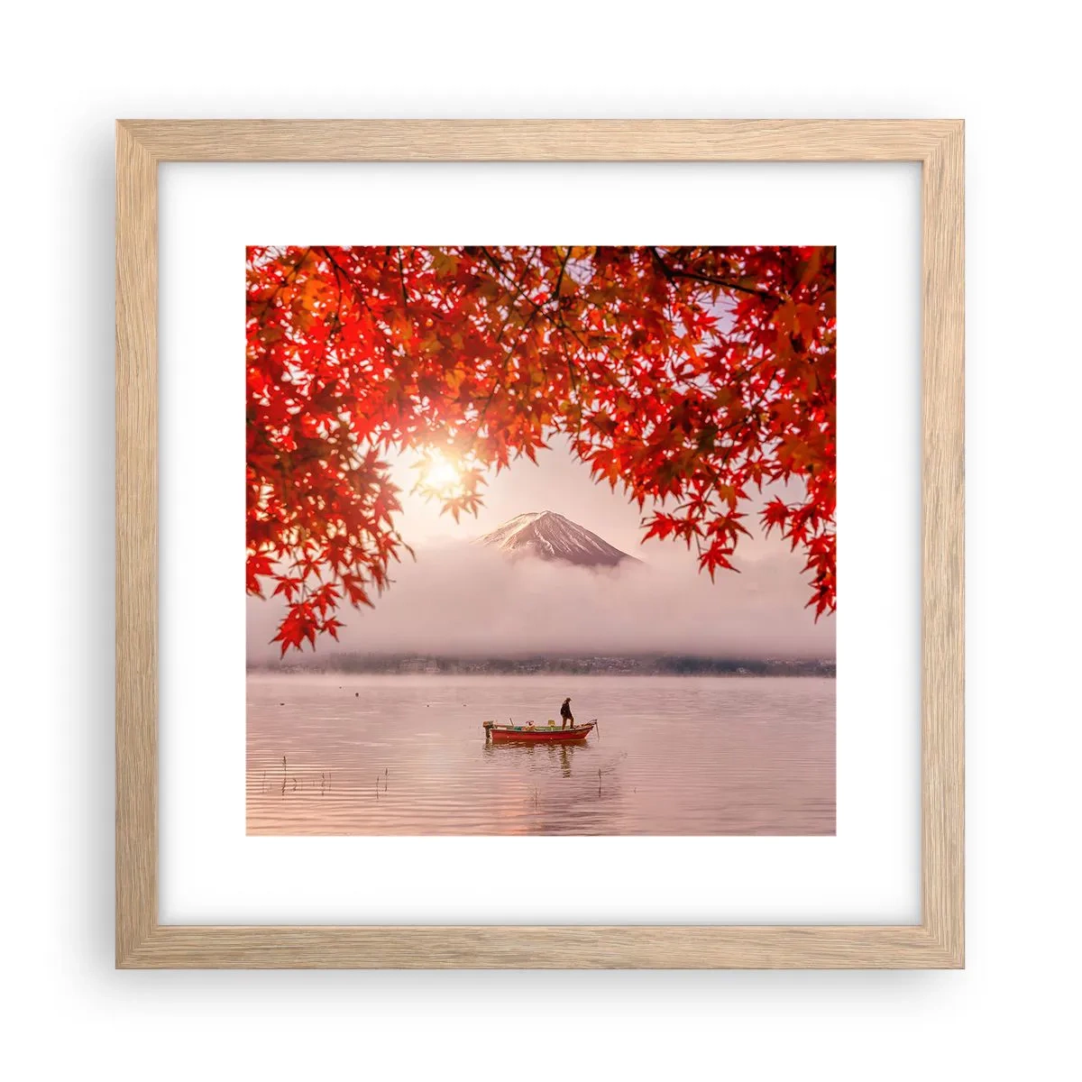 Plakát v rámu světlý dub - V japonském stylu - 30x30 cm