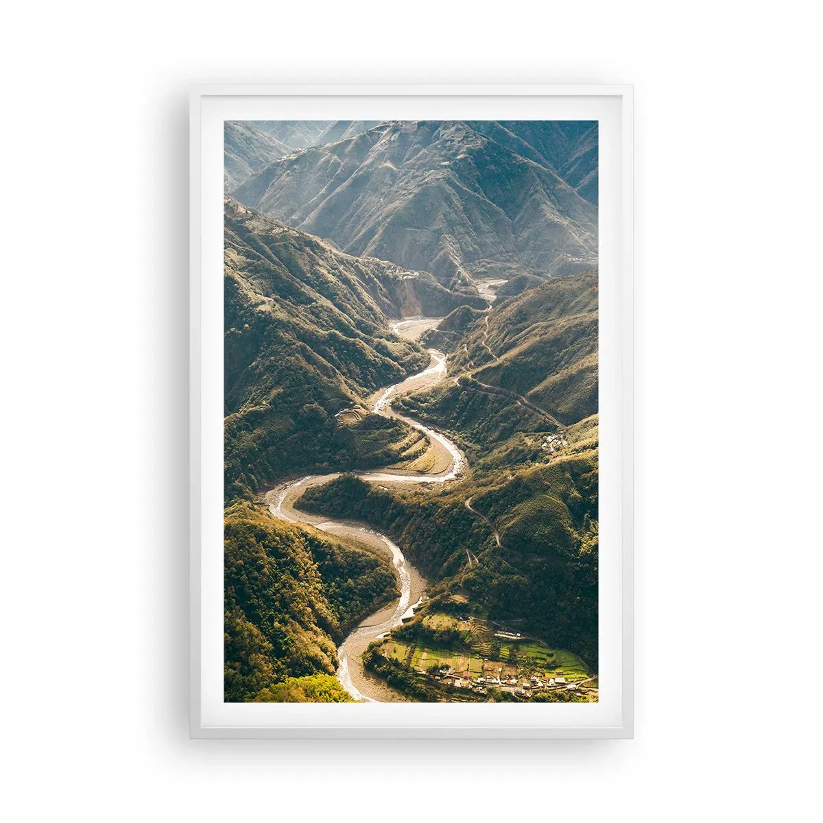 Plakát v bílém rámu - Přímo ze srdce hor - 61x91 cm