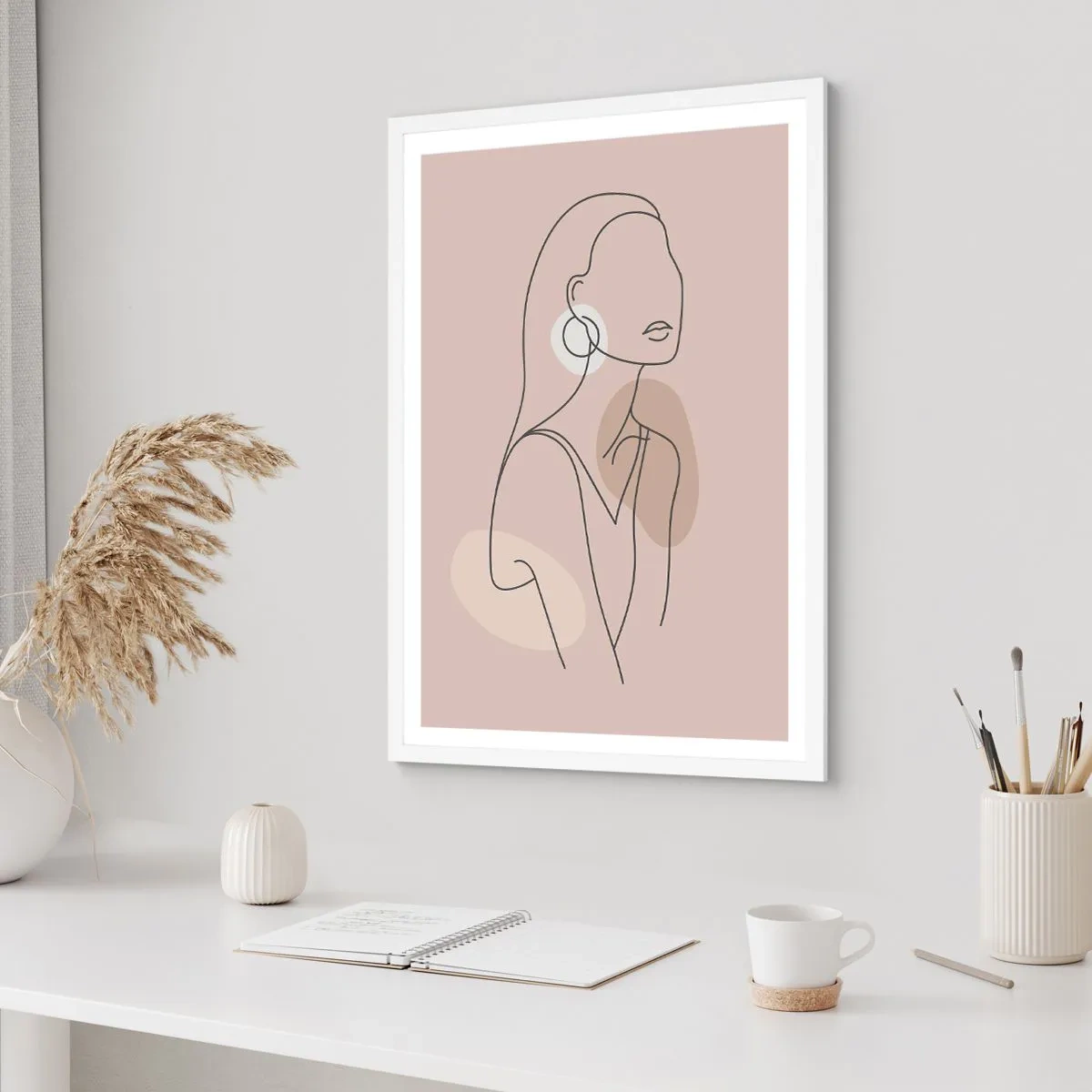 Plakát v bílém rámu - Dívčí ikona - 61x91 cm