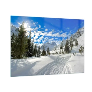 Obraz na skle - Ve sněhu a na slunci - 100x70 cm
