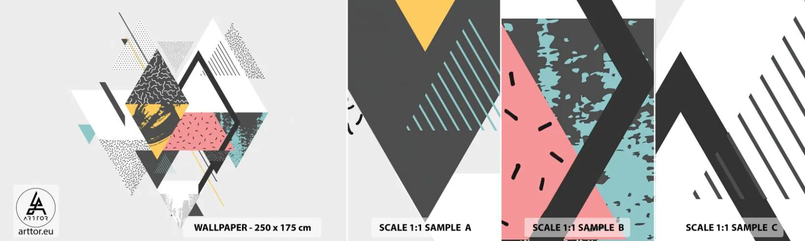 Fototapeta Vzorek Standard Eco - Variace na trojúhelník a kosočtverec - Abstrakce, Kus, Trojúhelníky - 100x30 cm