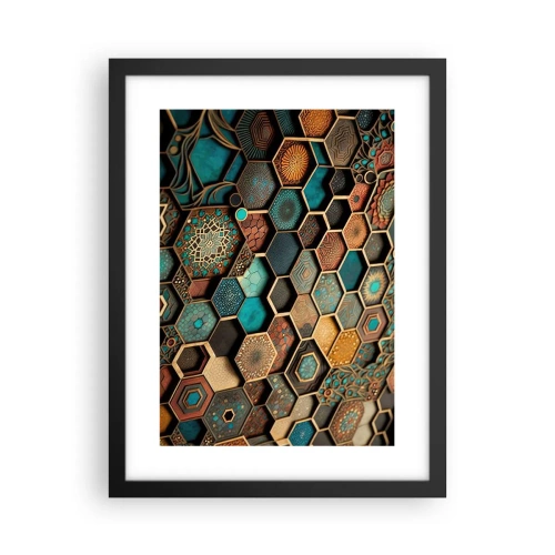 Plakát v černém rámu - Arabské ornamenty – variace - 30x40 cm