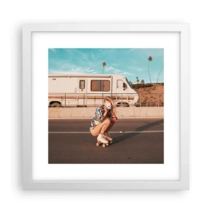 Plakát v bílém rámu - Usmějte se! - 30x30 cm