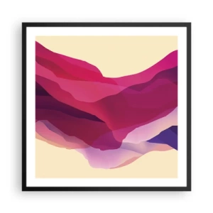 Plakát v černém rámu - Vlny fialové - 60x60 cm