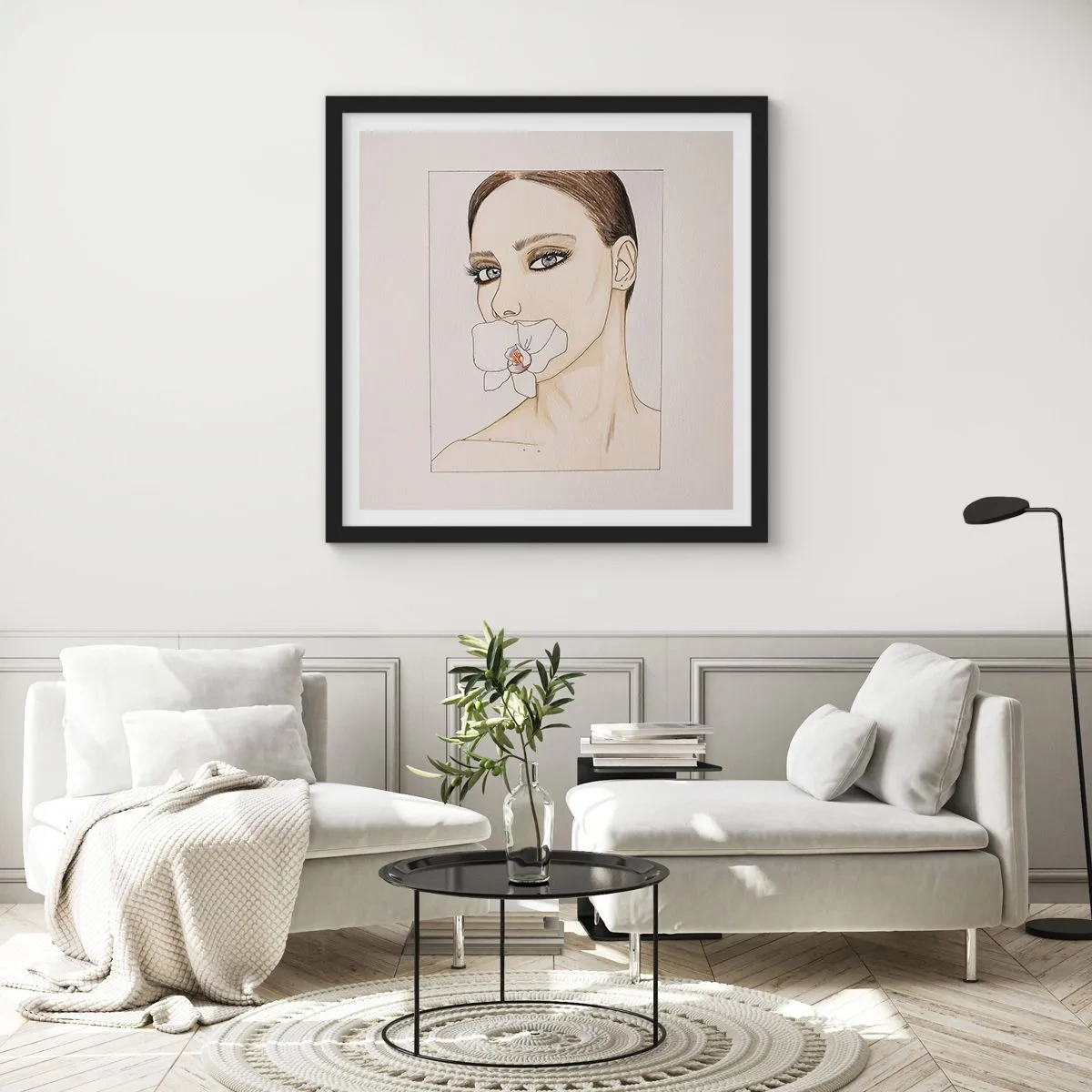 Plakát v černém rámu - Symbol elegance a krásy - 30x30 cm