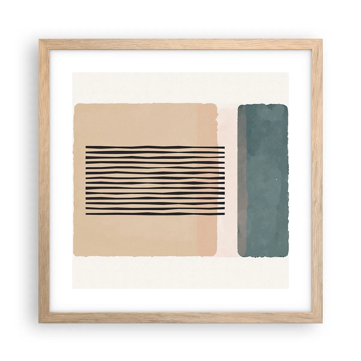 Plakát v rámu světlý dub - Všechno v pořádku - 40x40 cm