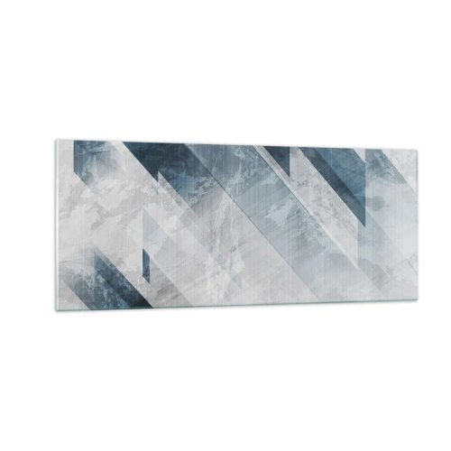Obraz na skle - Prostorová kompozice – pohyb šedé - 100x40 cm