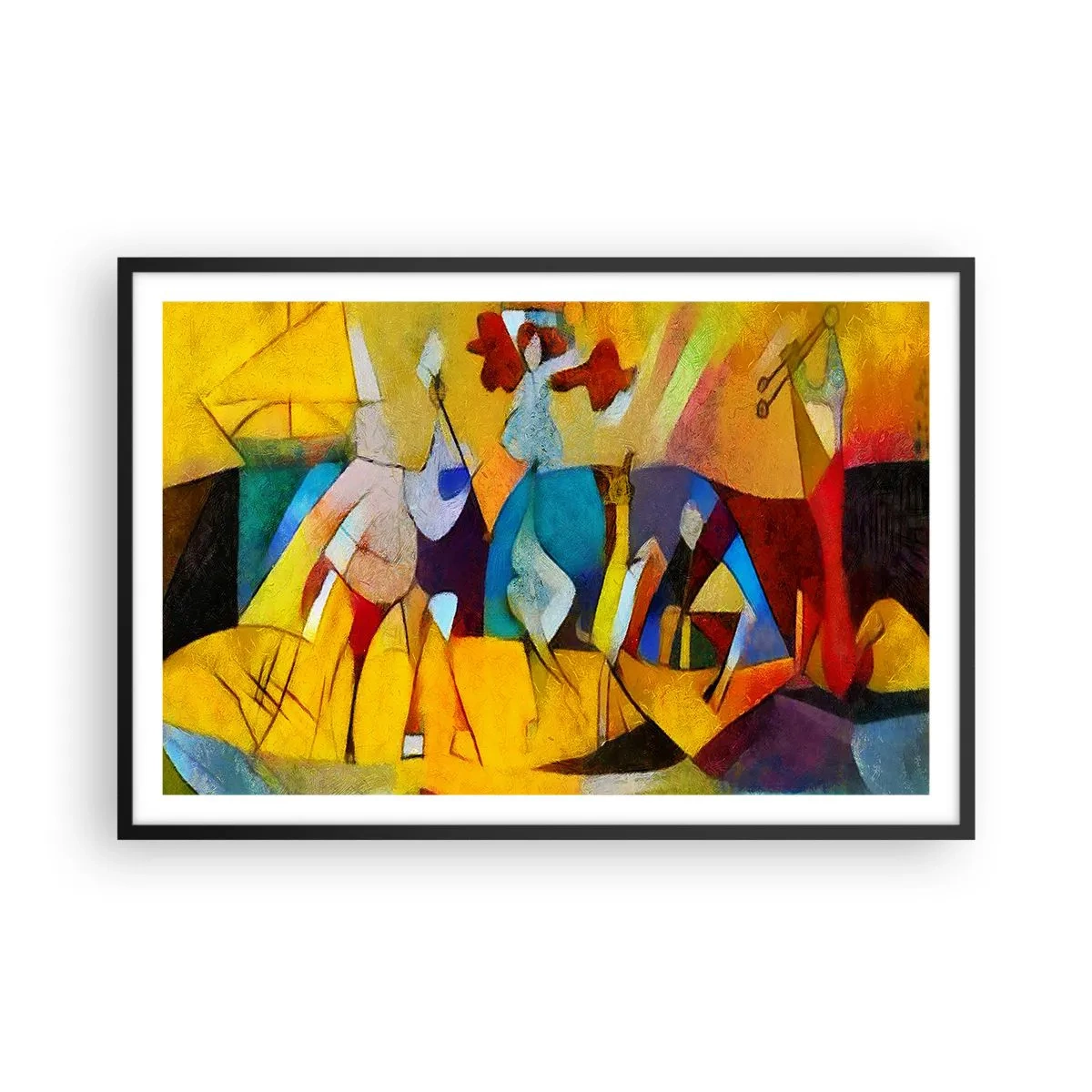 Plakát v černém rámu - Slunce - život - radost - 91x61 cm