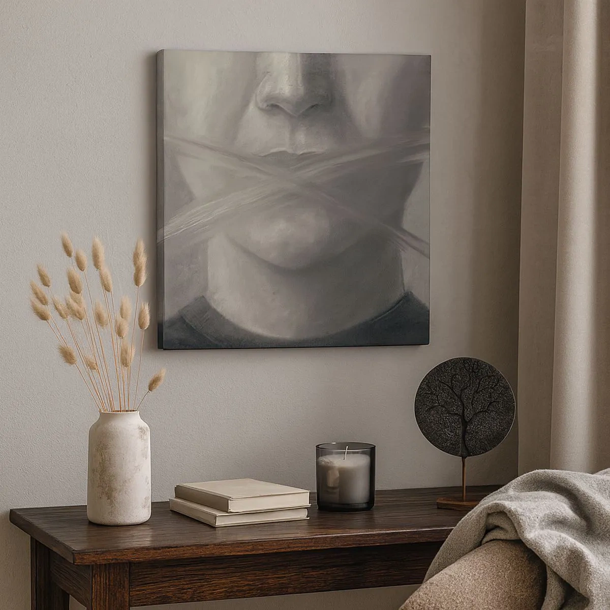 Obraz na plátně - Ani slovo - 30x30 cm