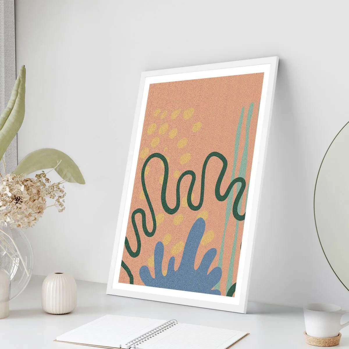 Plakát v bílém rámu - Abstrakce: rozmanitost přírody - 70x100 cm