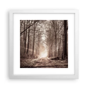 Plakát v bílém rámu - Lesní katedrála - 30x30 cm