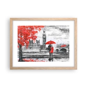 Plakát v rámu světlý dub - Zamilování do Londýna - 40x30 cm
