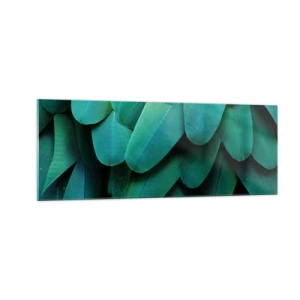 Obraz na skle - Přesnost papouščí povahy - 140x50 cm