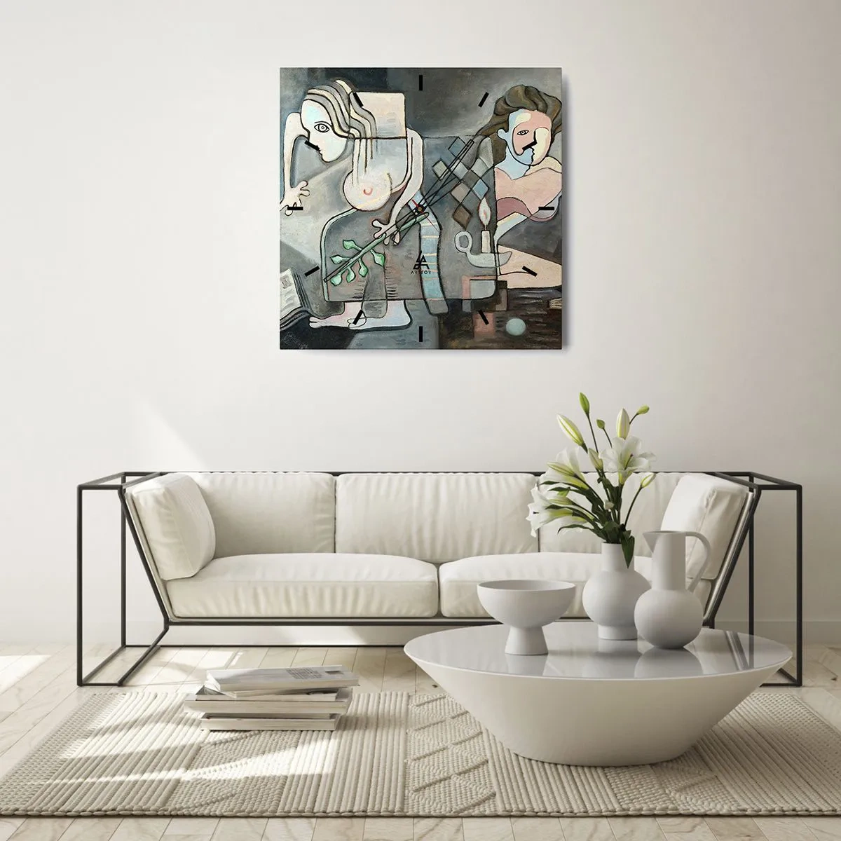 Nástěnné hodiny - Mozaika ducha a hmoty - 40x40 cm