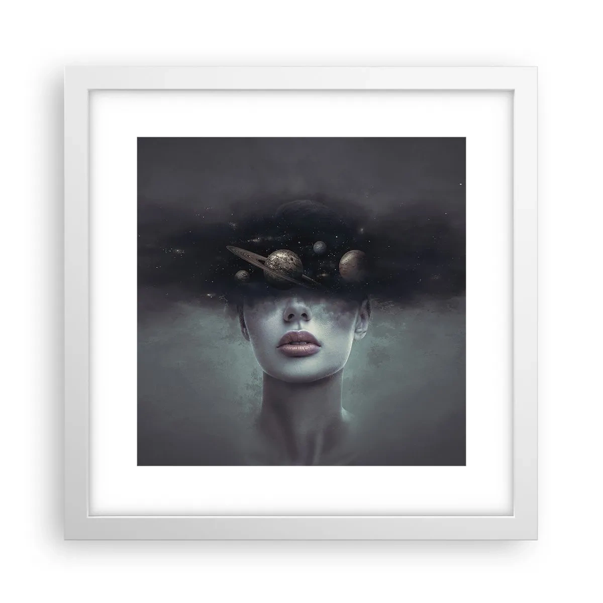 Plakát v bílém rámu - A planety… - 30x30 cm