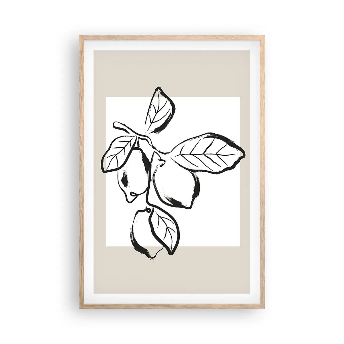 Plakát v rámu světlý dub - Kde citron dozrává… - 61x91 cm