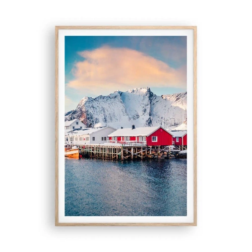 Plakát v rámu světlý dub - Severní útočiště - 70x100 cm