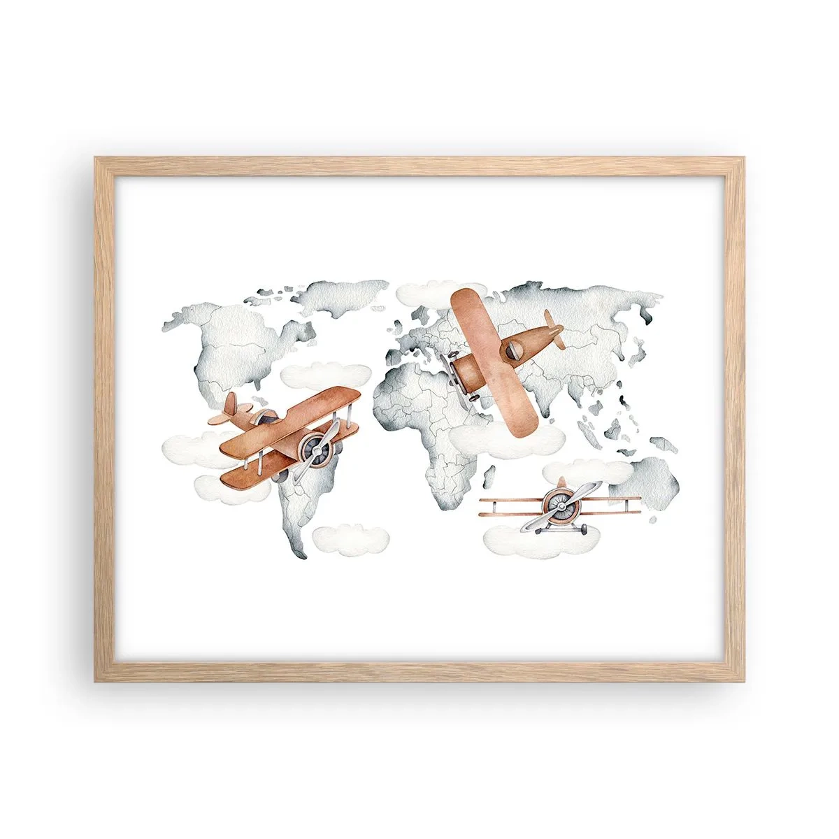 Plakát v rámu světlý dub - V průkopnickém duchu - 50x40 cm