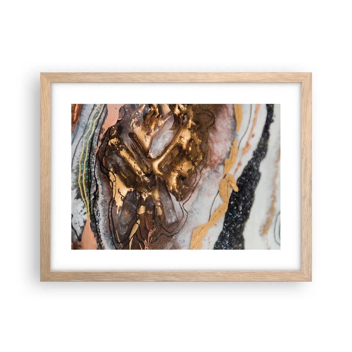 Plakát v rámu světlý dub - Prvek země - 40x30 cm