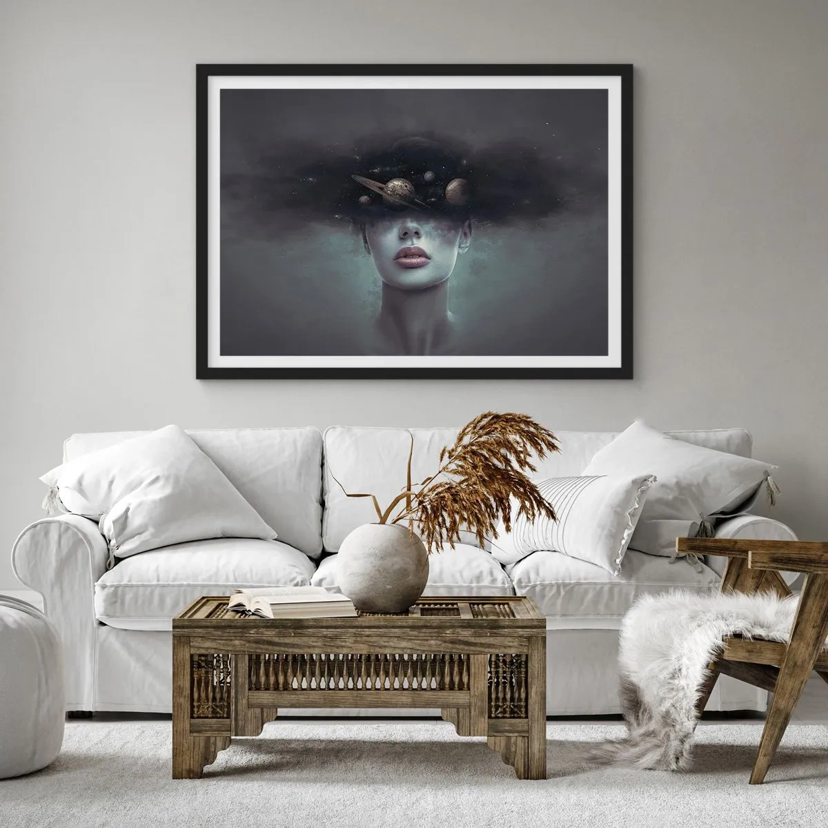 Plakát v černém rámu - A planety… - 50x40 cm