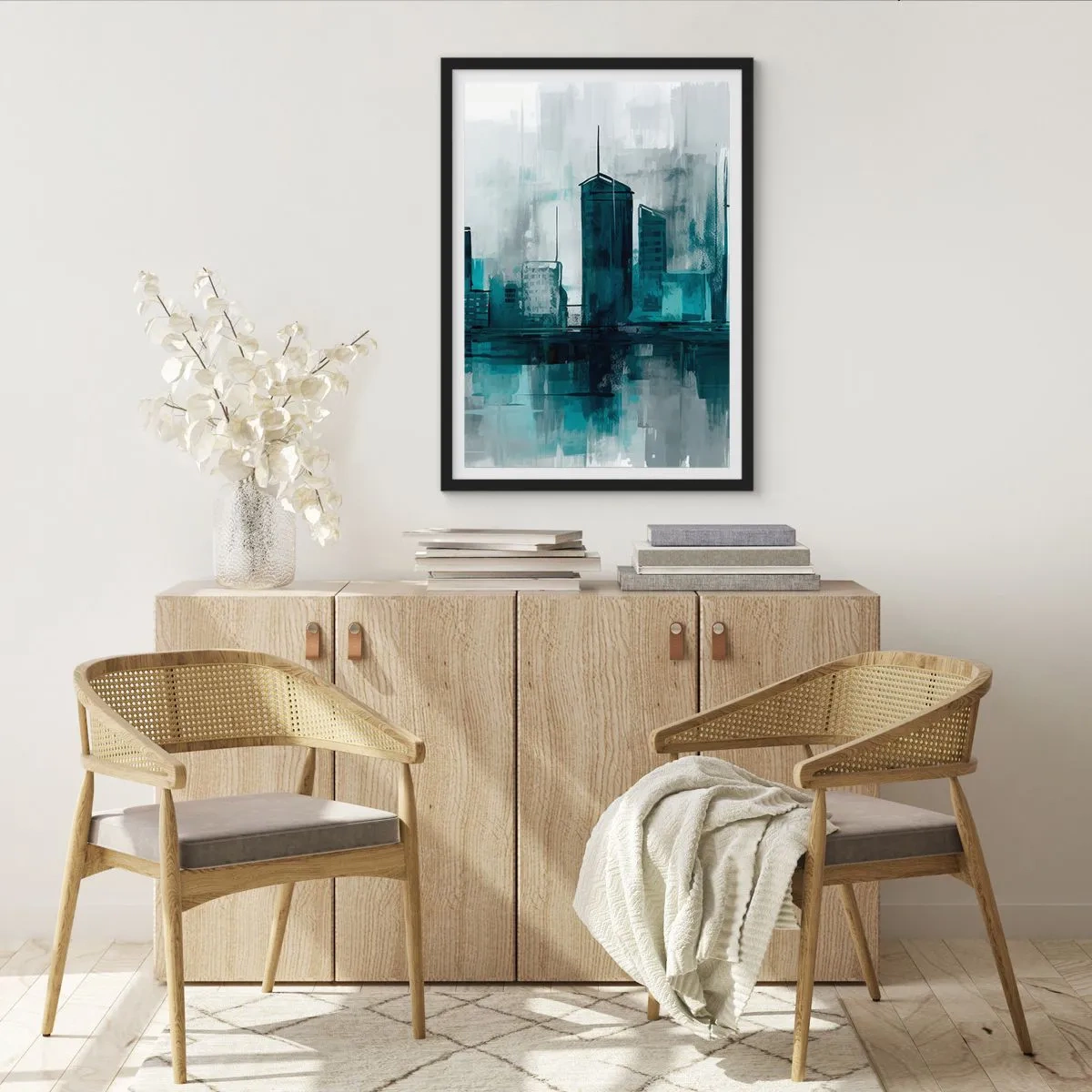 Plakát v černém rámu - Město v barvě deště - 61x91 cm