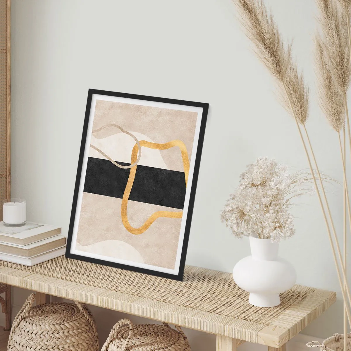Plakát v černém rámu - Tvary ve smyčce - 30x40 cm