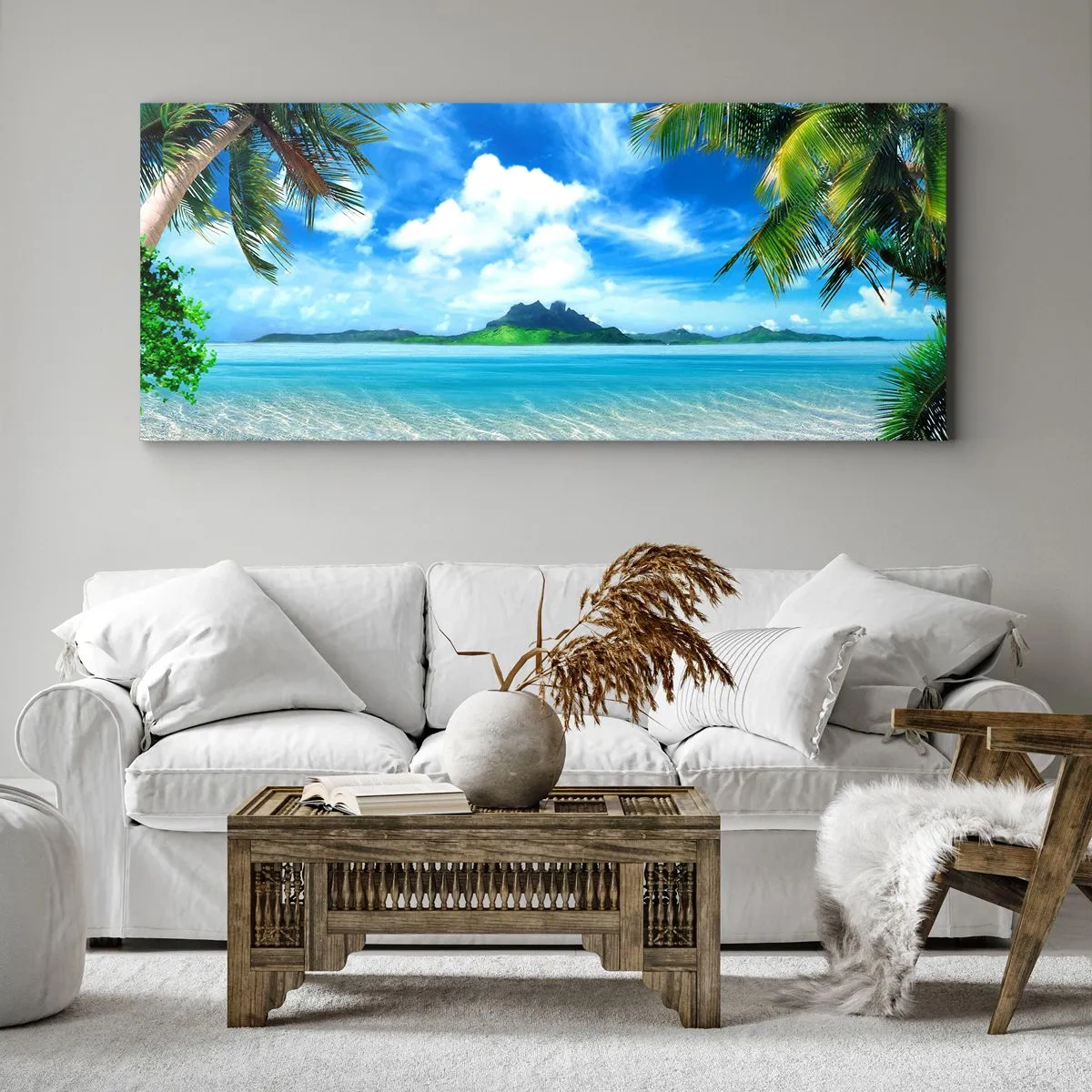 Obraz na plátně - Modř tropů - 100x40 cm