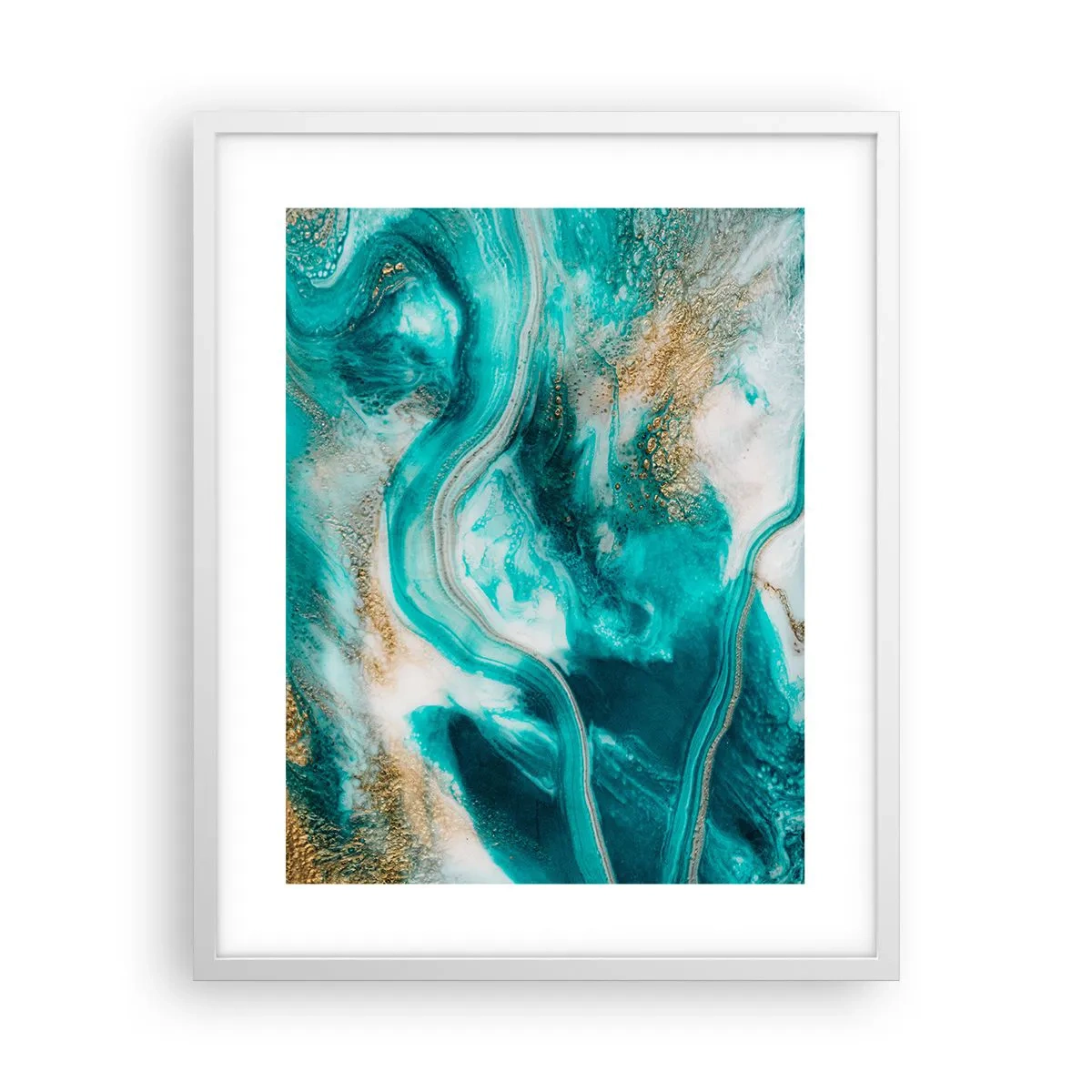 Plakát v bílém rámu - Řeka zlata - 40x50 cm