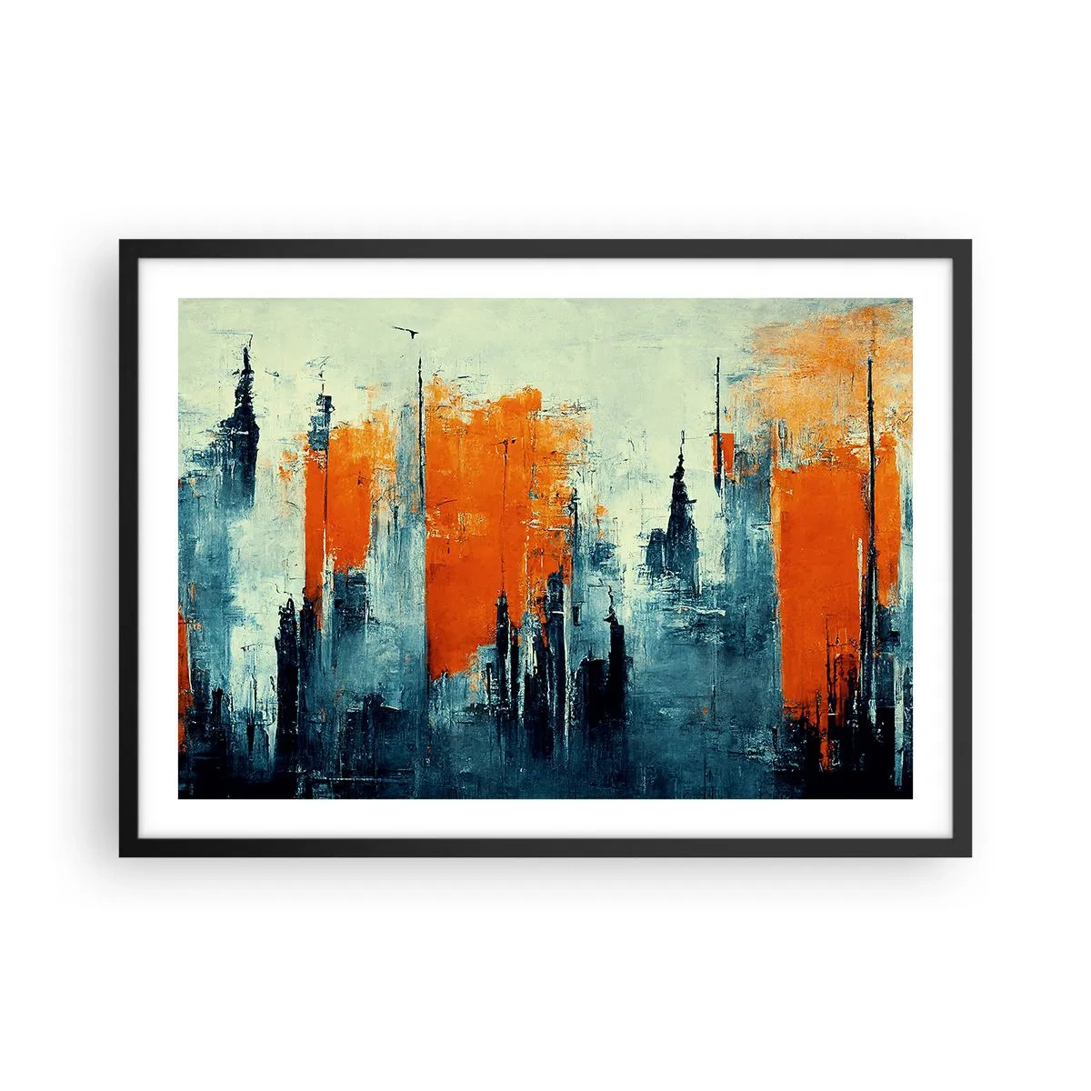 Plakát v černém rámu - Moderní krajina - 70x50 cm