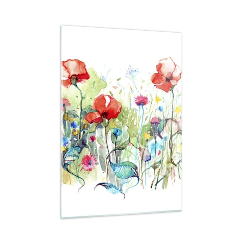 Obraz na skle - Kvetoucí louka v květnu - 50x70 cm