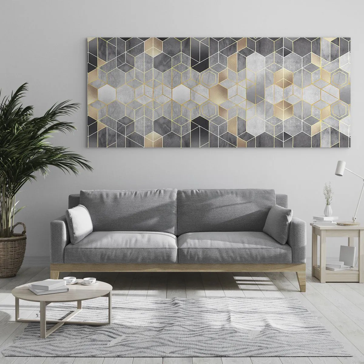 Obraz na skle - Diamantová kompozice - 120x50 cm