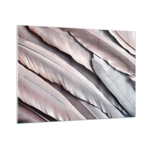 Obraz na skle - V růžové a stříbrné - 100x70 cm