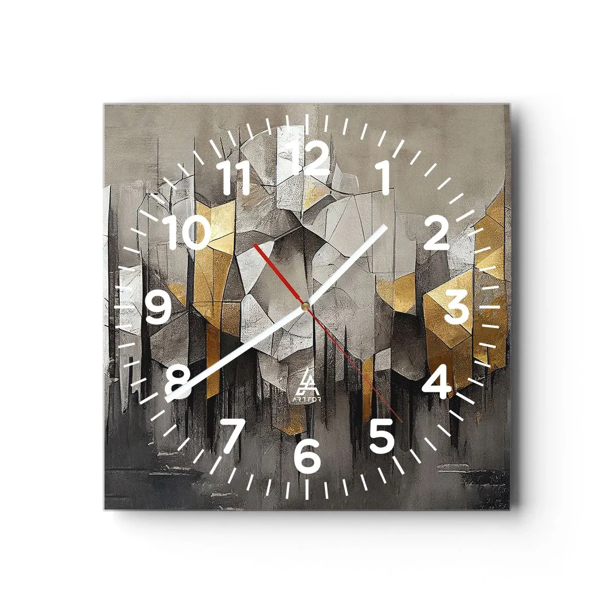 Nástěnné hodiny - Kompozice z ledu a světla - 40x40 cm