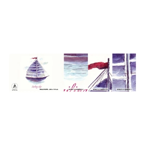 Vzor Fototapety Samolepicí Deluxe Sticker - Napnuté plachty a klidná voda - Plachetnice, Pobřeží, Moře - 100x30 cm