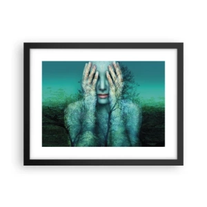 Plakát v černém rámu - Ponořená do modré - 40x30 cm