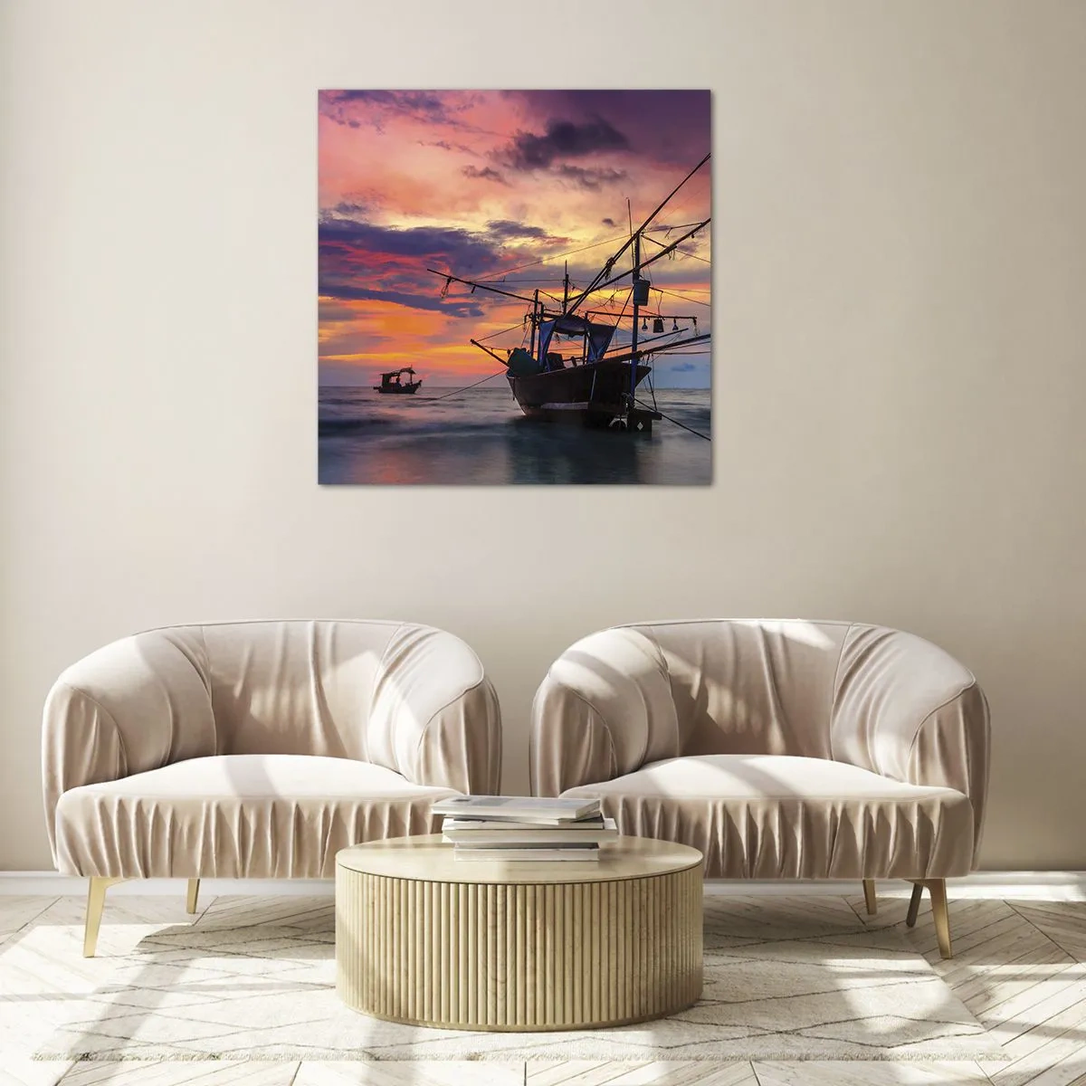 Obraz na skle - Exotický večer - 60x60 cm