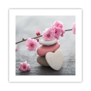 Plakát - Blaženost s višňovým květem - 40x40 cm