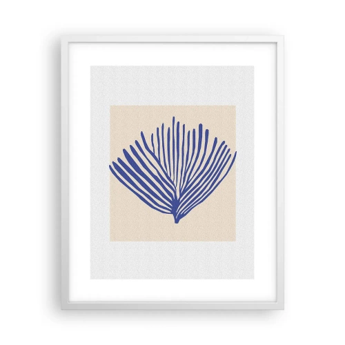 Plakát v bílém rámu - Modrý vějíř - 40x50 cm