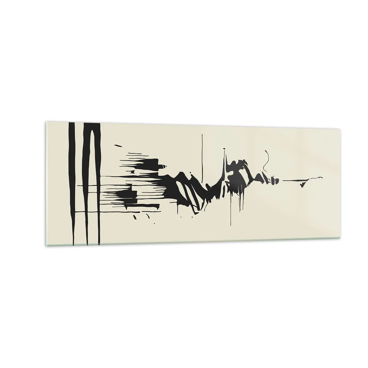 Obraz na skle - Spěšná abstrakce - 140x50 cm