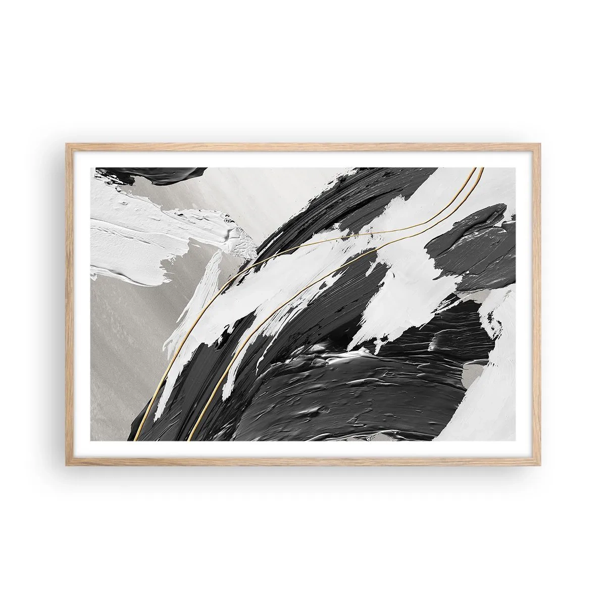 Plakát v rámu světlý dub - Velkorysá abstrakce - 91x61 cm