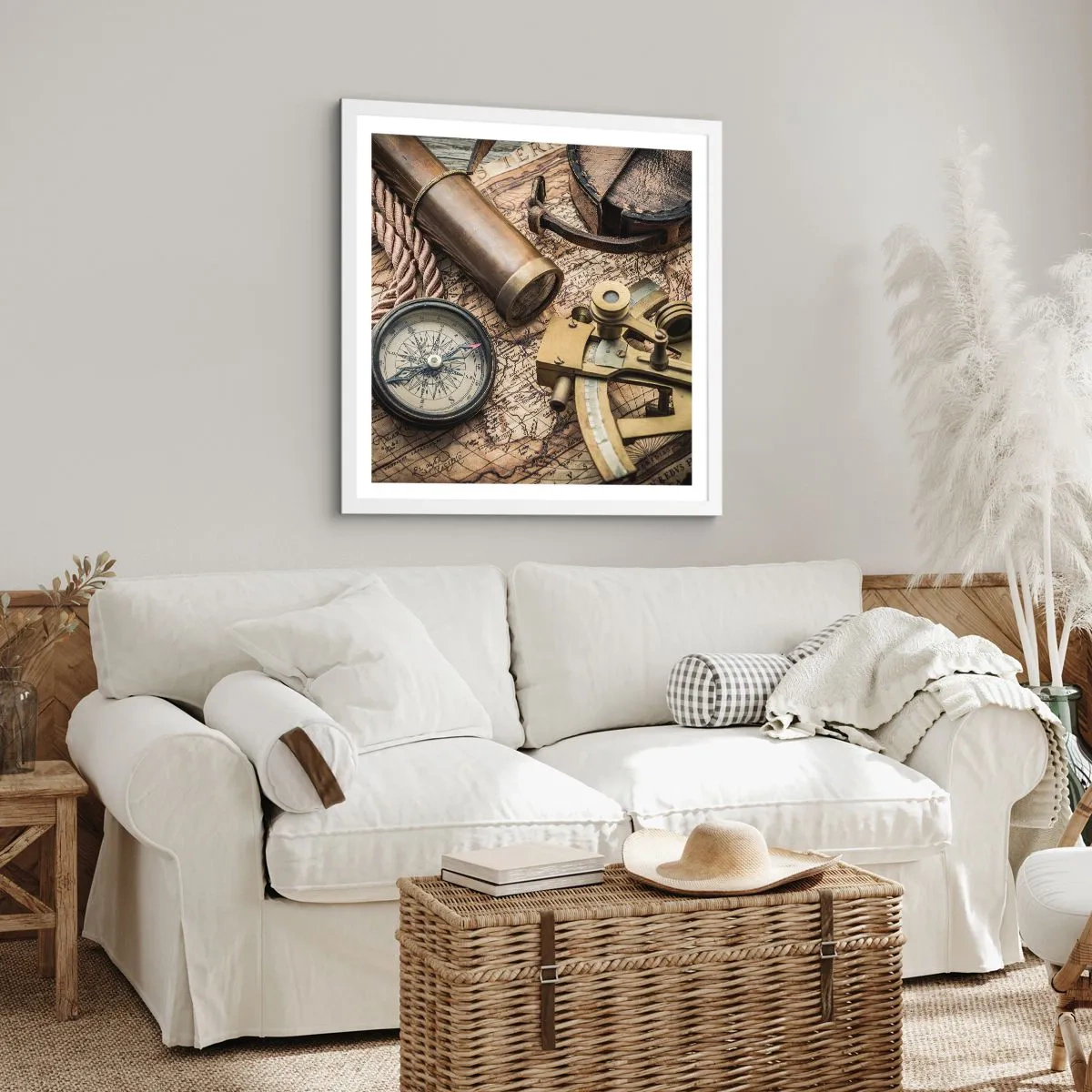 Plakát v bílém rámu - Urči směr - 30x30 cm