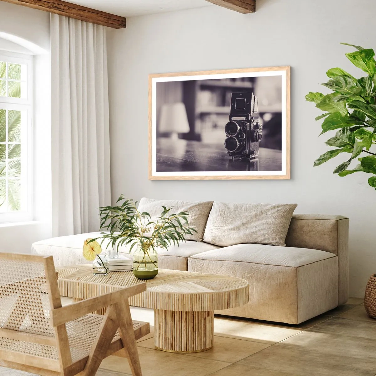 Plakát v rámu světlý dub - Kouzlo staré fotografie - 70x50 cm