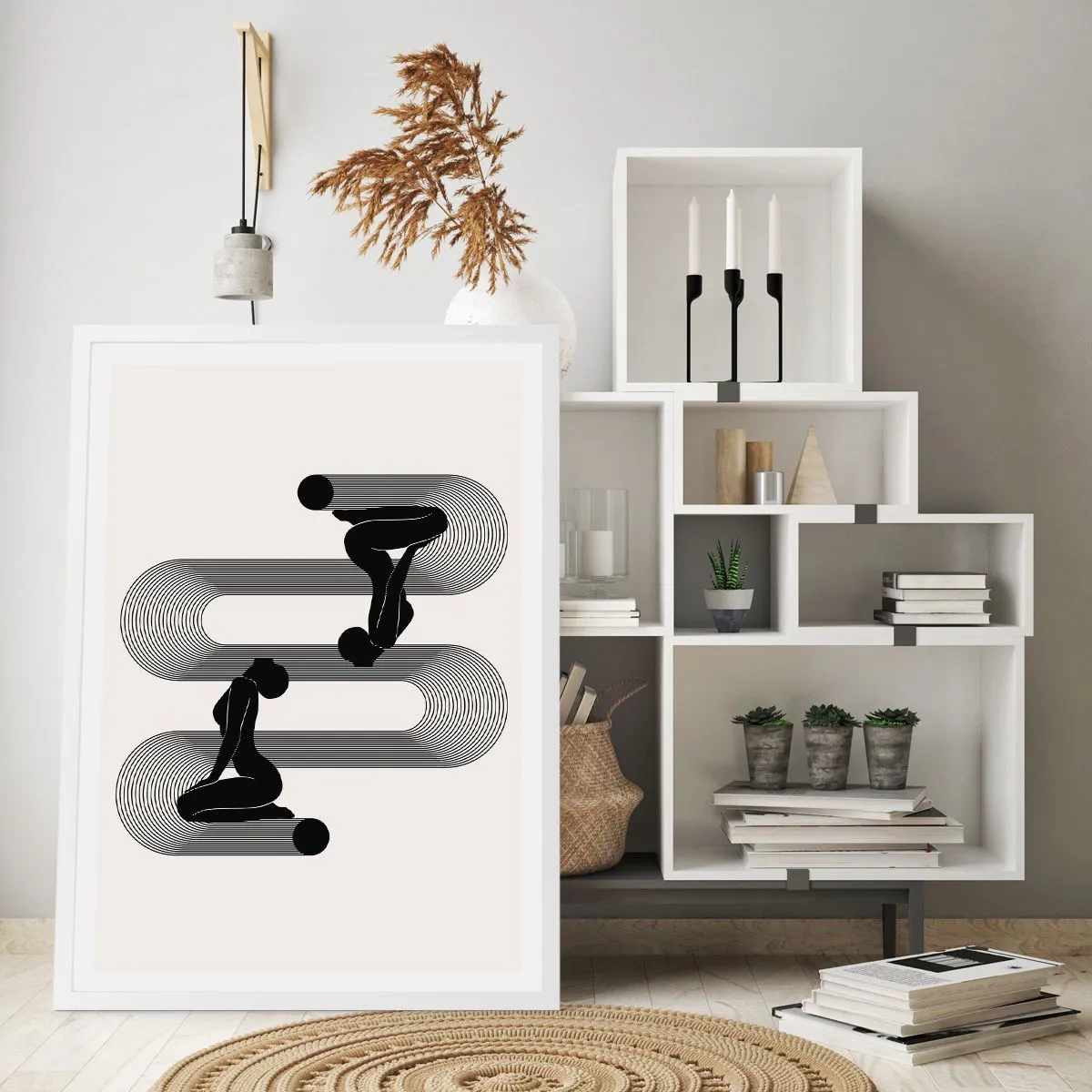 Plakát v bílém rámu - Smyslná symetrie - 70x100 cm