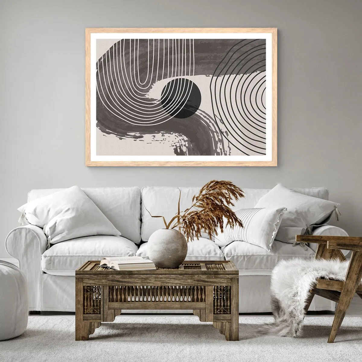 Plakát v rámu světlý dub - Ovál vítězí - 91x61 cm